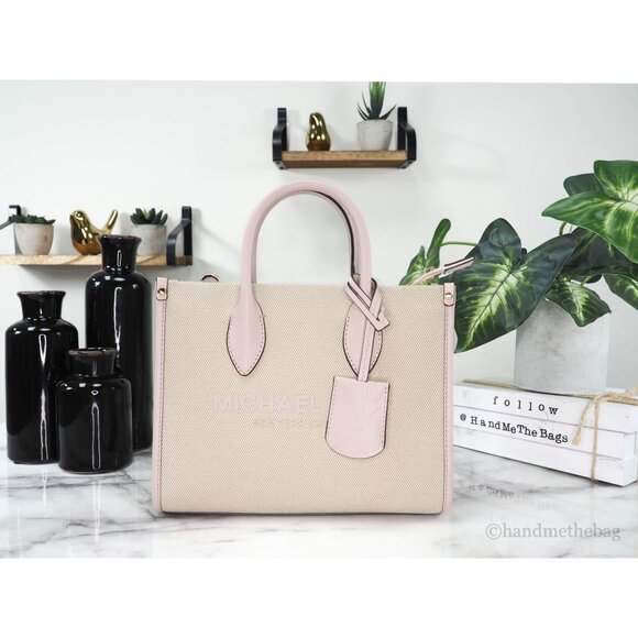 NWT Michael Kors Mirella Shopper Zip Small Pink Crossbody Convertible Handbag